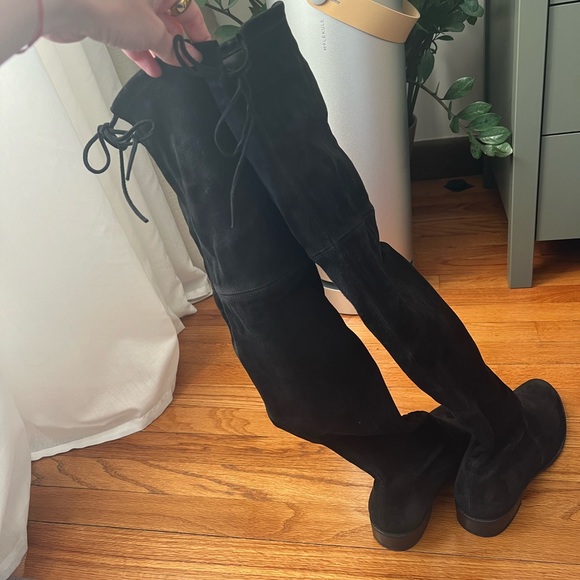 Stuart Weitzman Lowland Boots 8.5 Black Suede - Picture 4 of 16